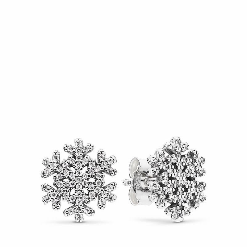 Pandora Snowflake Stud Earrings - Sterling Silver/Cubic Zirconia - Canada | SI2451RF